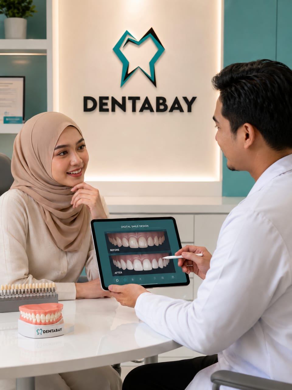 Veneer consultation with digital smile design preview