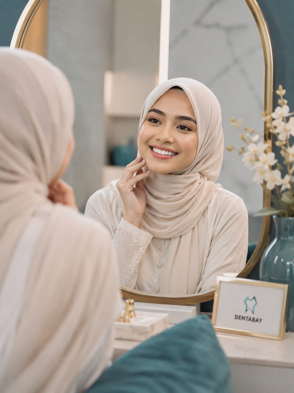 Patient admiring a more polished smile